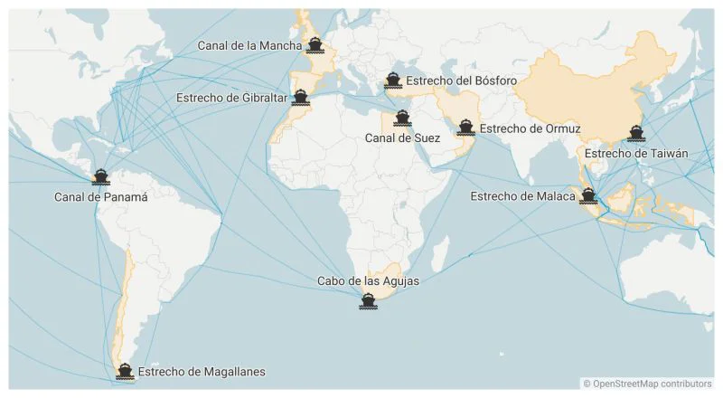 Principales rutas de navegación marítima 